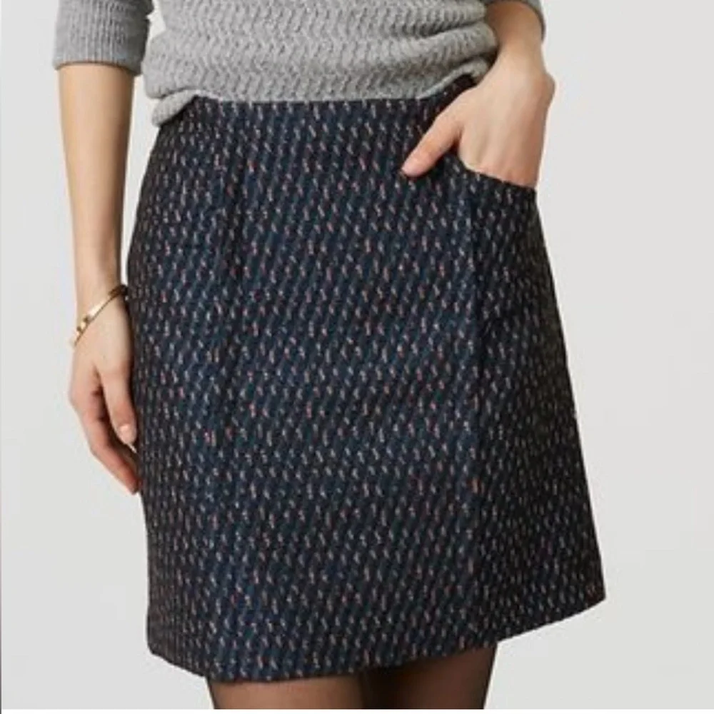 Loft A-line tweed shift skirt